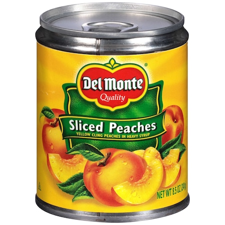 Del Monte In Heavy Syrup Sliced Yellow Cling Peaches 8.5 oz. Can, PK12 PK12 2000260